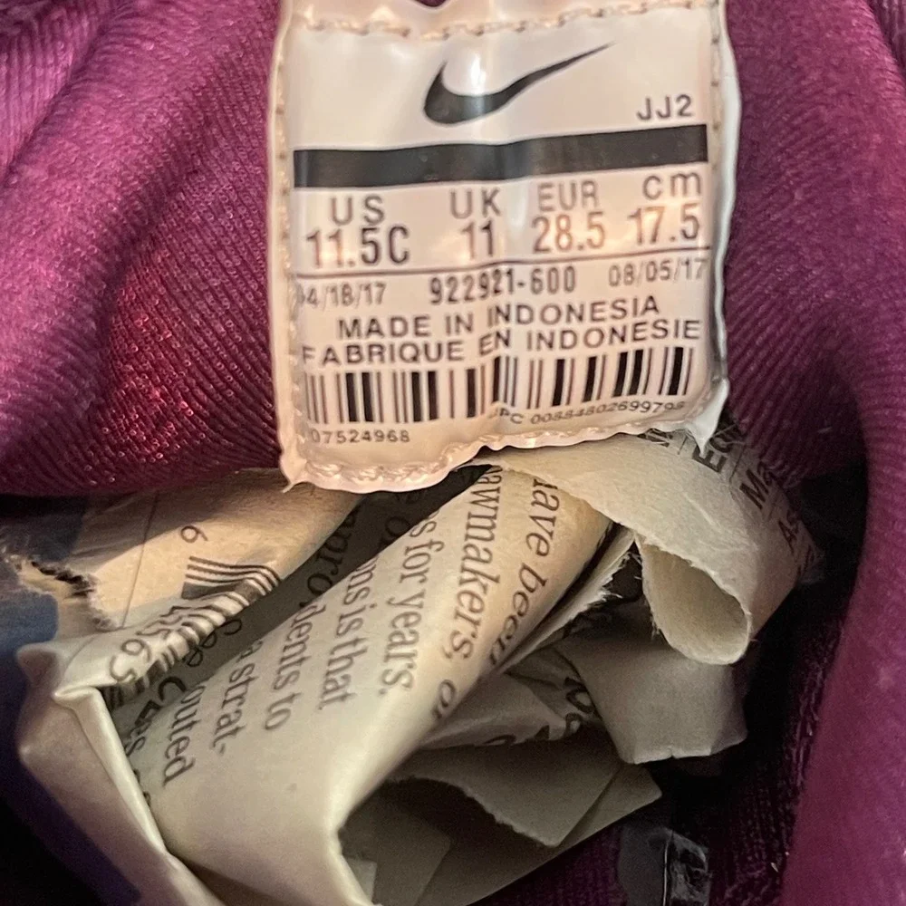 Nike Air Max Zero Kids‎ Toddler size 11.5c Purple Mesh Running Athletic Shoes